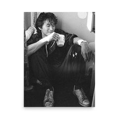 Viktor Tsoi poster on a plain backdrop in size 18"x24".