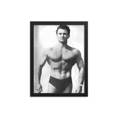 Vince Gironda framed print on a plain backdrop in size 12"x16".