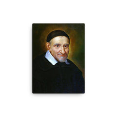 Vincent de Paul canvas print on a plain backdrop in size 12"x16".