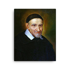 Vincent de Paul canvas print on a plain backdrop in size 16"x20".