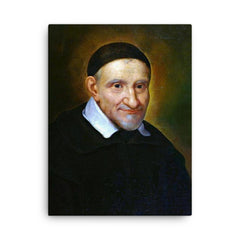 Vincent de Paul canvas print on a plain backdrop in size 18"x24".