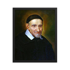 Vincent de Paul framed print on a plain backdrop in size 16"x20".