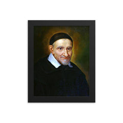 Vincent de Paul framed print on a plain backdrop in size 8"x10".