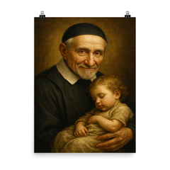 Vincent de Paul poster on a plain backdrop in size 8"x10".