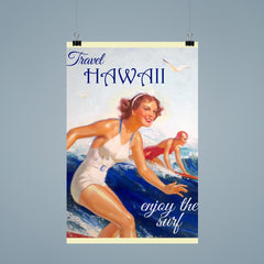 Vintage Hawaii travel poster poster 9