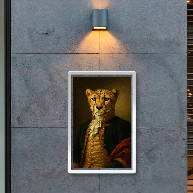 Vintage portrait of a cheetah in regal dress poster 2