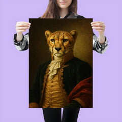 Vintage portrait of a cheetah in regal dress poster 3
