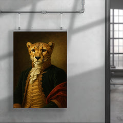 Vintage portrait of a cheetah in regal dress poster 4