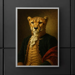 Vintage portrait of a cheetah in regal dress poster 5