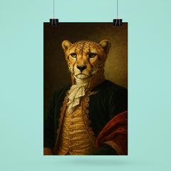 Vintage portrait of a cheetah in regal dress poster 6
