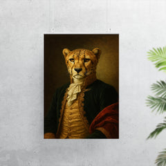 Vintage portrait of a cheetah in regal dress poster 7