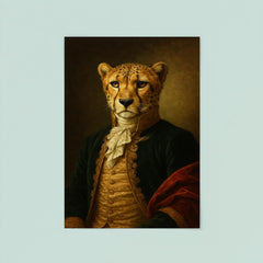 Vintage portrait of a cheetah in regal dress poster 8