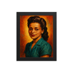 Viola Desmond framed print on a plain backdrop in size 8"x10".
