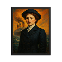 Violet Jessop framed print on a plain backdrop in size 16"x20".