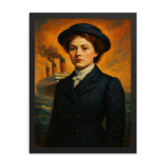 Violet Jessop framed print on a plain backdrop in size 18"x24".