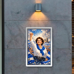 Violeta Chamorro in blue and white rally poster 2