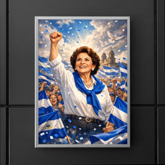 Violeta Chamorro in blue and white rally poster 5