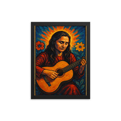 Violeta Parra framed print on a plain backdrop in size 12"x16".