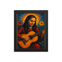 Violeta Parra framed print on a plain backdrop in size 8"x10".