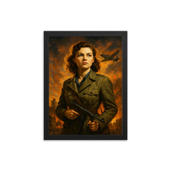 Violette Szabo framed print on a plain backdrop in size 12"x16".