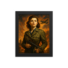 Violette Szabo framed print on a plain backdrop in size 8"x10".
