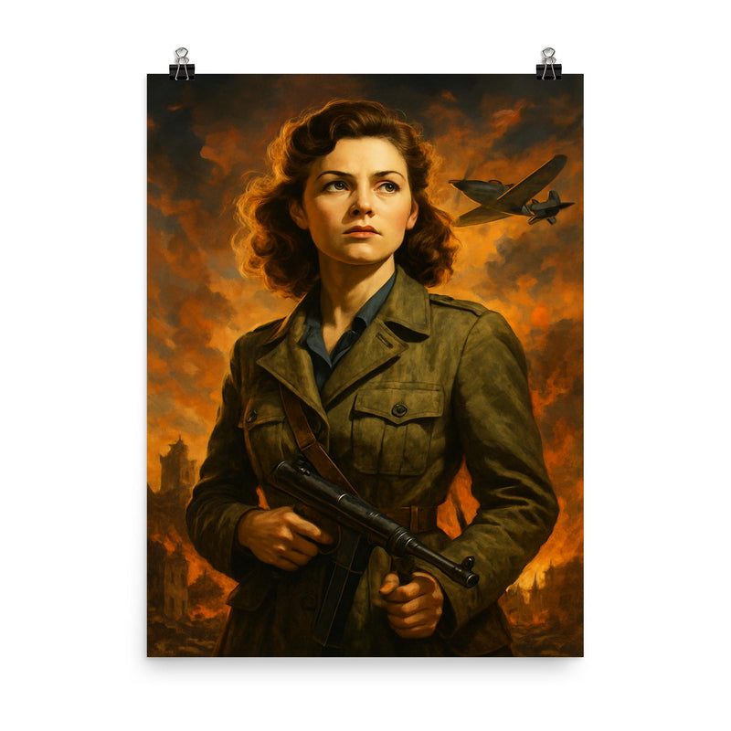 Violette Szabo poster on a plain backdrop in size 8