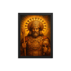Viracocha Inca framed print on a plain backdrop in size 12"x16".