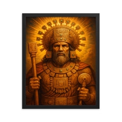 Viracocha Inca framed print on a plain backdrop in size 16"x20".