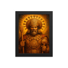 Viracocha Inca framed print on a plain backdrop in size 8"x10".
