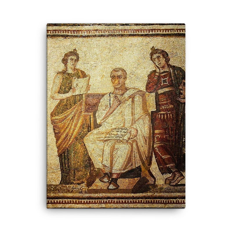 Virgil canvas print on a plain backdrop in size 18