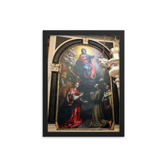Virgin and Saints by Cristofano Allori framed print on a plain backdrop in size 12"x16".