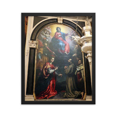 Virgin and Saints by Cristofano Allori framed print on a plain backdrop in size 16"x20".