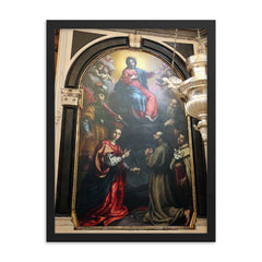 Virgin and Saints by Cristofano Allori framed print on a plain backdrop in size 18"x24".