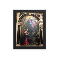 Virgin and Saints by Cristofano Allori framed print on a plain backdrop in size 8"x10".