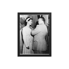 Virginia Hall framed print on a plain backdrop in size 12"x16".