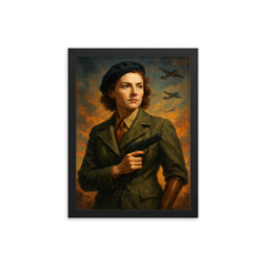 Virginia Hall framed print on a plain backdrop in size 12"x16".
