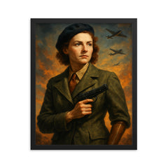 Virginia Hall framed print on a plain backdrop in size 16"x20".