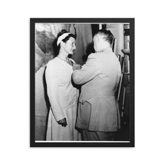 Virginia Hall framed print on a plain backdrop in size 16"x20".