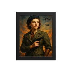Virginia Hall framed print on a plain backdrop in size 8"x10".