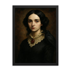 Virginia Poe framed print on a plain backdrop in size 18"x24".