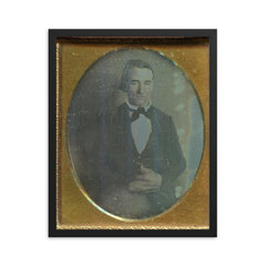 Virginia Tobacco Plantation Farmer and War of 1812 Veteran, ca. 1849 framed print on a plain backdrop in size 16"x20".