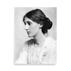 Virginia Woolf poster on a plain backdrop in size 18"x24".