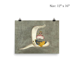 Vishnu lying in yoga nidra on Sheshanaga, Brahma, cosmic Hindu universe art poster 3