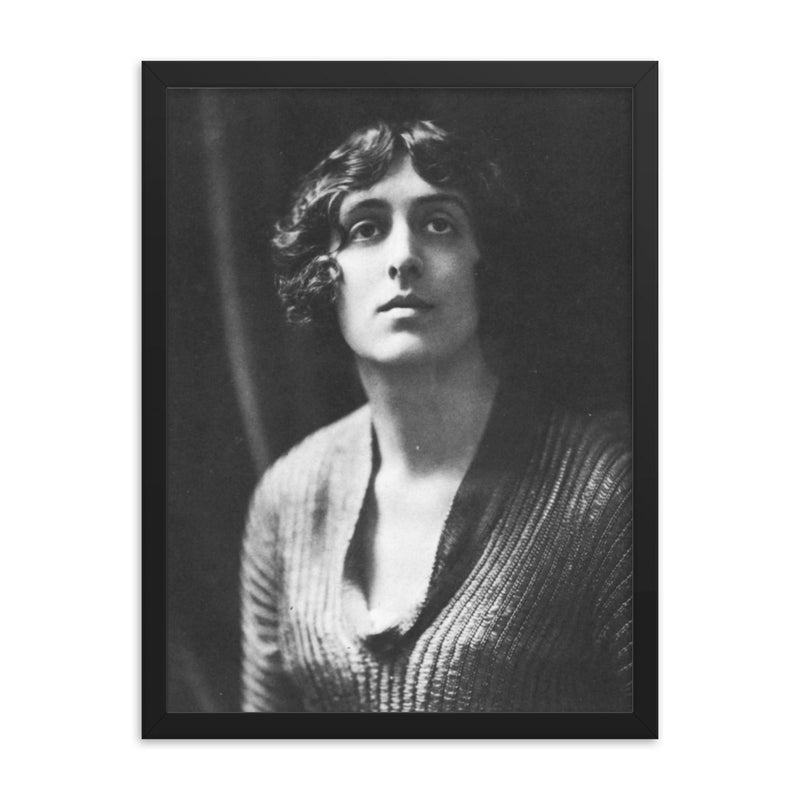Vita Sackville-West framed print on a plain backdrop in size 18