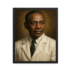 Vivien Thomas framed print on a plain backdrop in size 16"x20".