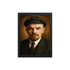 Vladimir Lenin portrait framed print on a plain backdrop in size 12"x16".