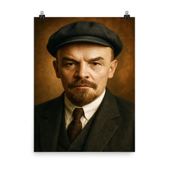 Vladimir Lenin portrait poster on a plain backdrop in size 8"x10".