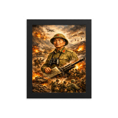 Vo Nguyen Giap at Dien Bien Phu framed print on a plain backdrop in size 8"x10".