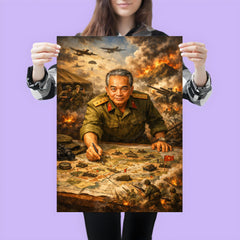 Vo Nguyen Giap at Dien Bien Phu map poster 3