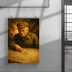 Vo Nguyen Giap at Dien Bien Phu map poster 4